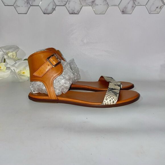 Cole Haan Barra Snale Embossed snake Embossed Leather Sandles - Picture 6 of 12